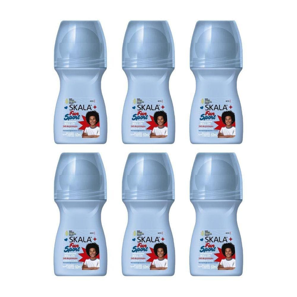 Desodorante Roll-On Skala 60Ml Kids Fun Sport - Kit Com 6Un