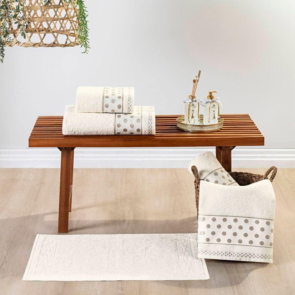 Jogo de Banho Petit Poa Algodão 5 Peças - Perola