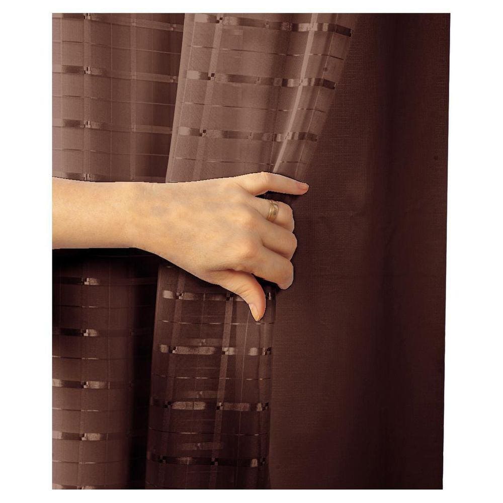 Cortina Blackout Pvc Voil Xadrez 2,80M X 2,50M - Tabaco