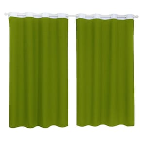 Cortina Tecido Oxford Faixa Branco 2,50M X 3,00M Verde-Limão