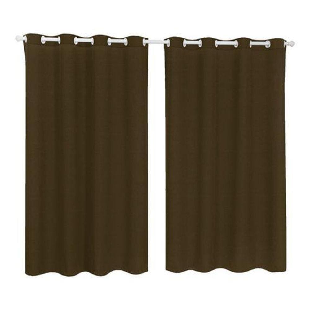 Cortina Tecido Oxford Sala Quarto 2,80 X 1,80 - Marrom