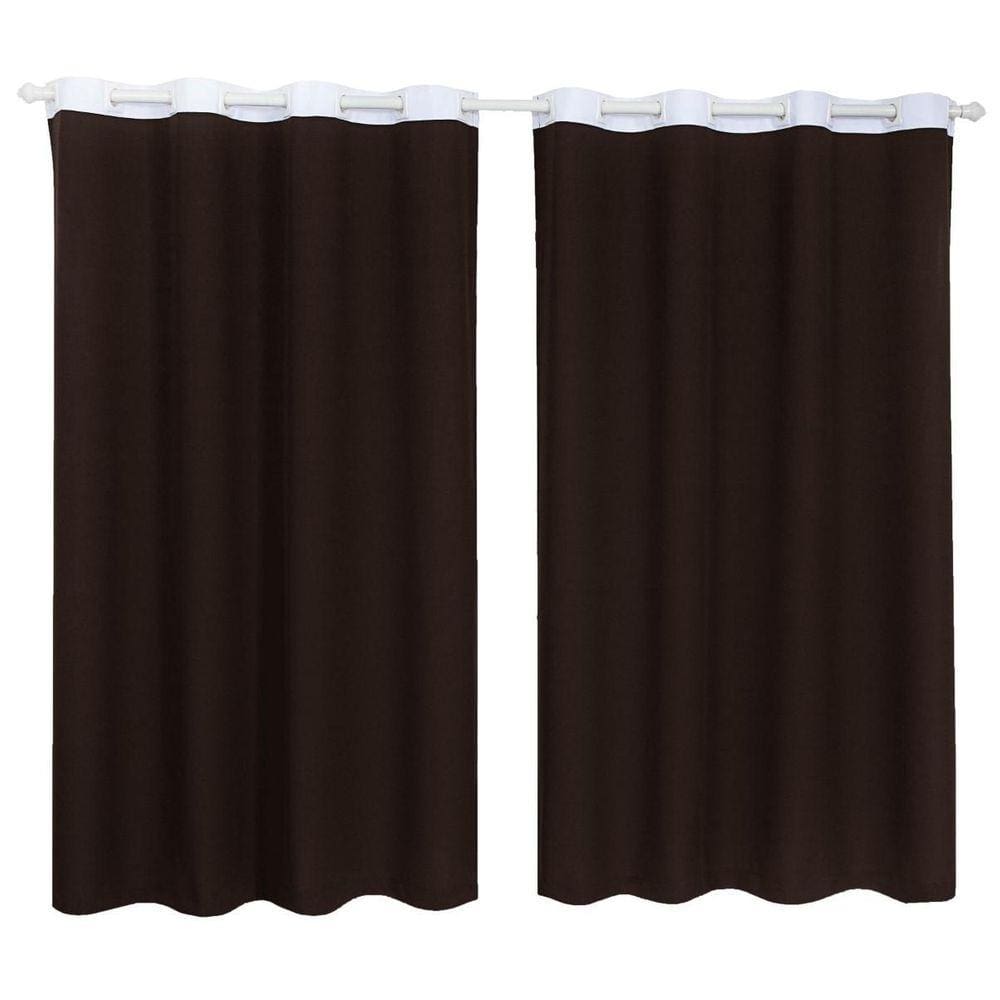 Cortina Tecido Oxford Faixa Branco 2,50M X 3,00M - Marrom