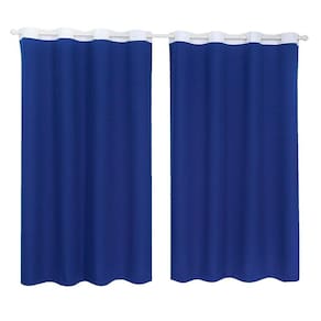 Cortina Tecido Oxford Faixa Branco 2,50M X 3M Azul-Marinho