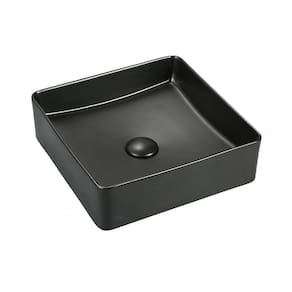 Cuba De Apoio Preta Quadrada Cerâmica Reno Rc 351