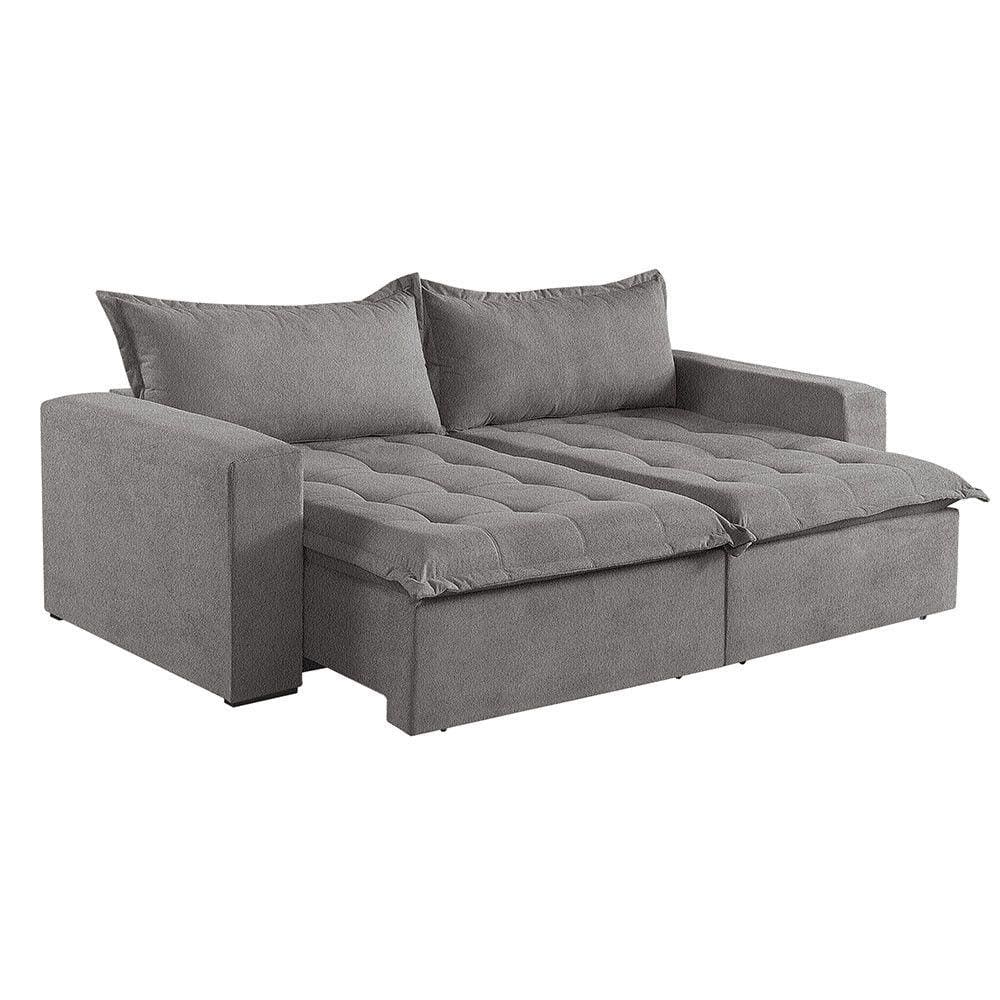 Sofá Cama 3 Lugares Retrátil e Reclinável Linho M-184 Martins