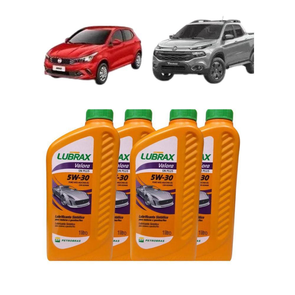 4X Óleo Motor 5W30 Api Sn Plus Sintético Lubrax Lubrificante