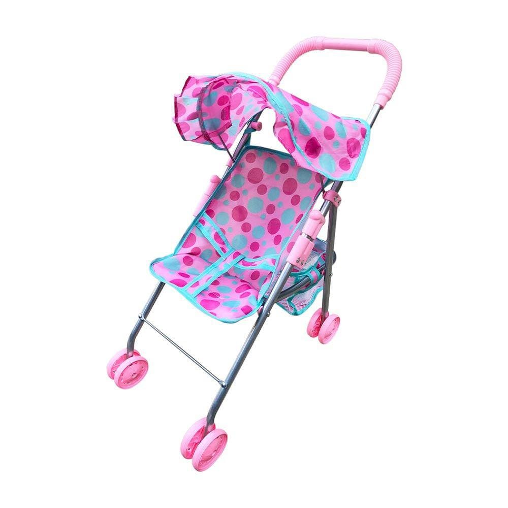 Carrinho De Boneca Passeio Divertido Com Cobertura - Dm Toys