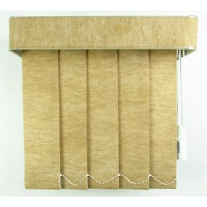 Persiana Vertical Em Tecido Blackout Com Bando Crisdan Largura 1,35 X 1,35 Altura Bege Mescla