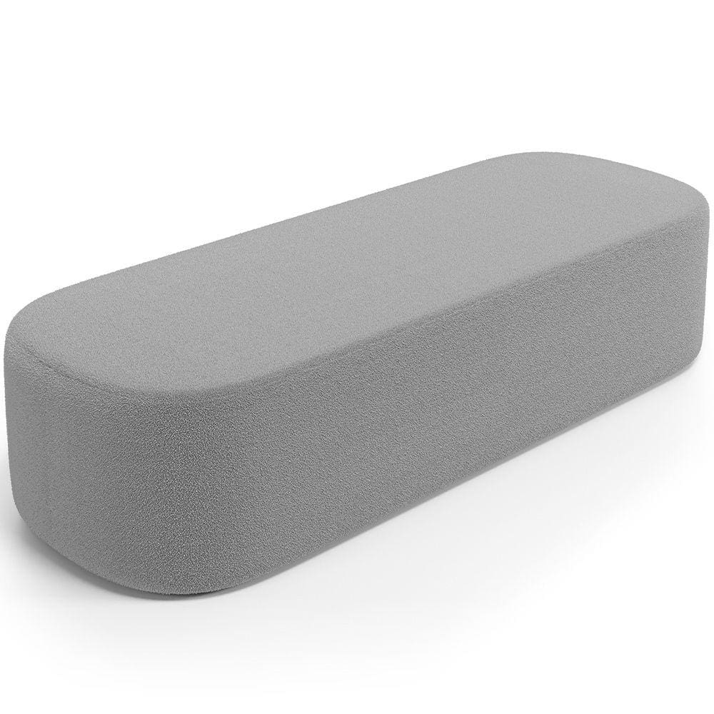Puff Decorativo Orgânico Para Living Quarto 195cm Doha W01 Bouclê Cinza - Lyam Decor
