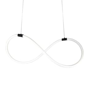 Lustre Design Moderno Knot 38w - Silicon Led 3000k - Preto