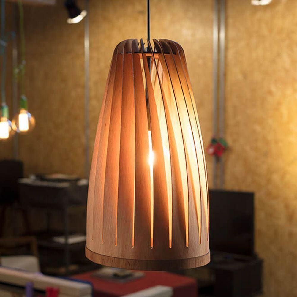 Lustre Pendente Em Madeira - Moca - 2908