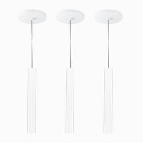 Kit 3 Pendente Tubo Palito Moderno 30cm - Branco