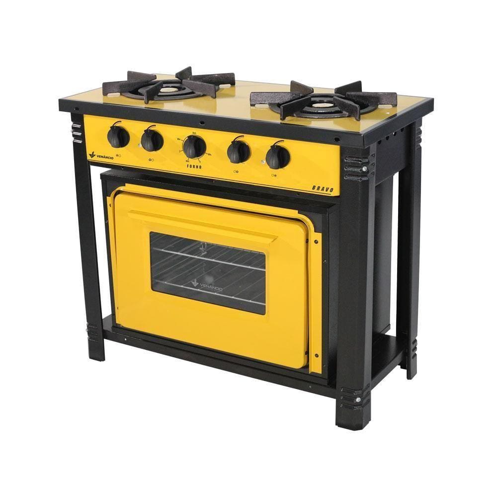 Fogão 2 Bocas Venâncio Bravo Com Forno Amarelo - Br2bf