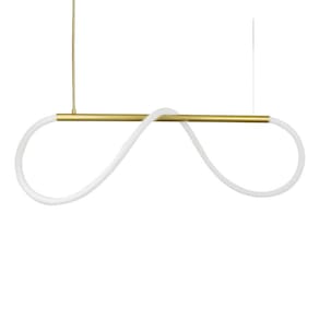 Lustre Design Moderno Rope 38w - Silicon Led 3000k - Ouro