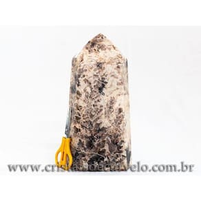 Ponta Turmalina Preta no Feldspato Grande 30cm Cod 112384