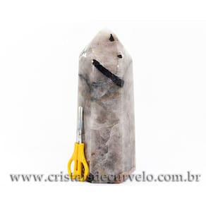 Ponta Turmalina Preta no Feldspato Grande 28cm Cod 112383