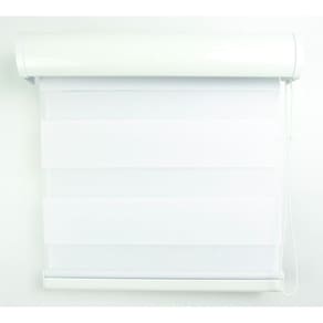 Cortina Rolô Double Vision Com Perfil Frontal Crisdan 2,00 Largura X 2,30 Altura Branco