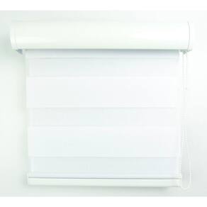 Cortina Rolô Double Vision Com Perfil Frontal Crisdan 1,80 Largura X 2,30 Altura Branco