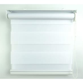 Cortina Rolô Double Vision Com Barra Niveladora Crisdan 1,60 Largura X 1,40 Altura Branco