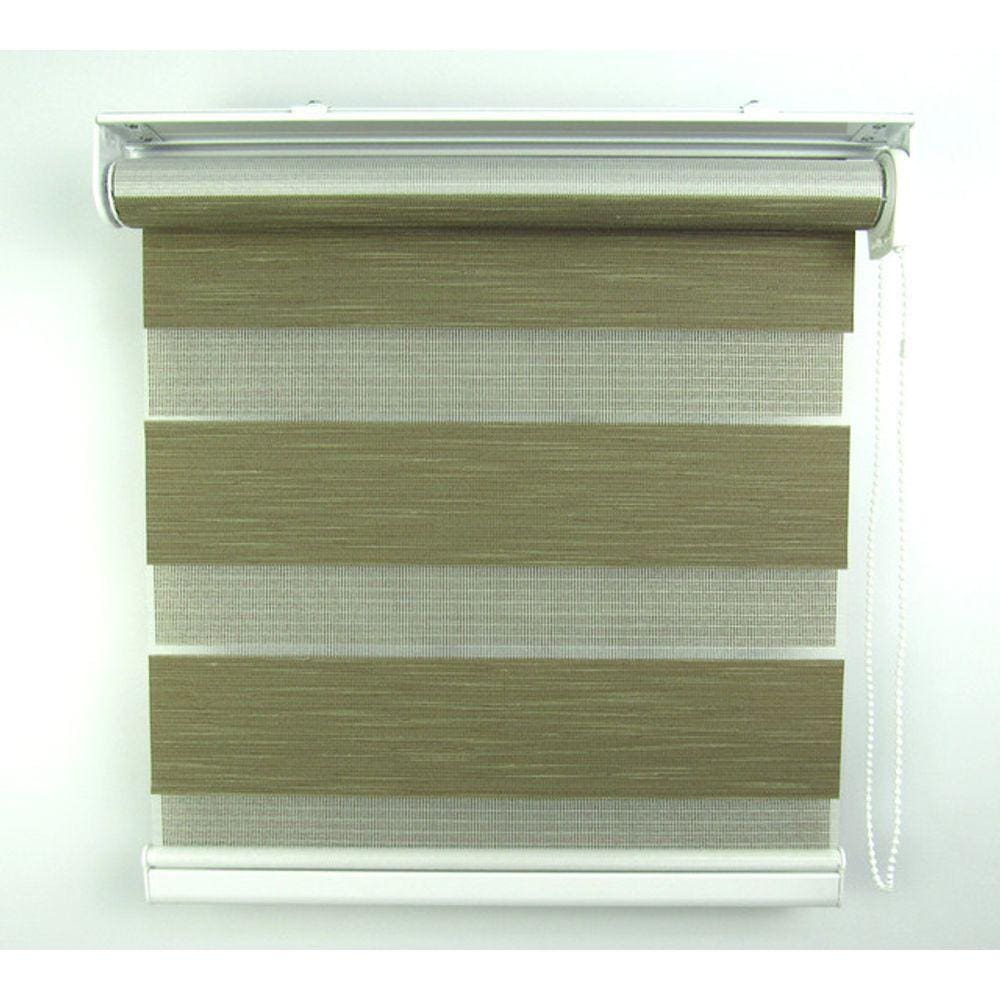 Cortina Rolô Double Vision Com Barra Niveladora Crisdan 1,50 Largura X 1,50 Altura Marrom