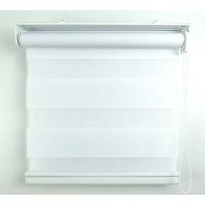 Cortina Rolô Double Vision Com Barra Niveladora Crisdan 1,35 Largura X 1,35 Altura Branco