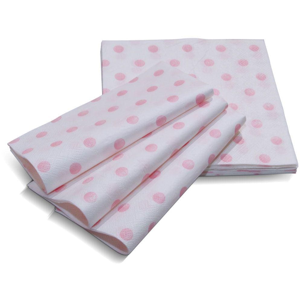 Guardanapo Papel Decorado Vizapi Poa 33X33Cm C/ 20 Folha Dupla Rosa Pink