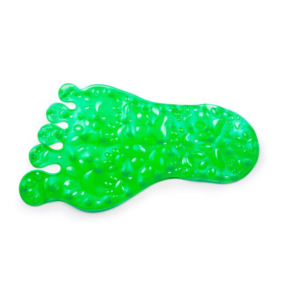 Tapete Box Banheiro Antiderrapante Vizapi Pé 43X75Cm Transparente Verde
