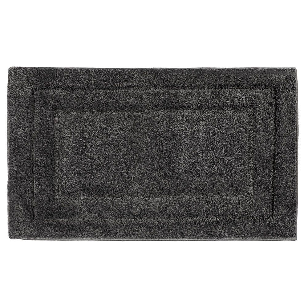 Tapete de Banheiro Microfibra Base Látex Antiderrapante Vizapi Golden 50x80cm Cinza Ébano
