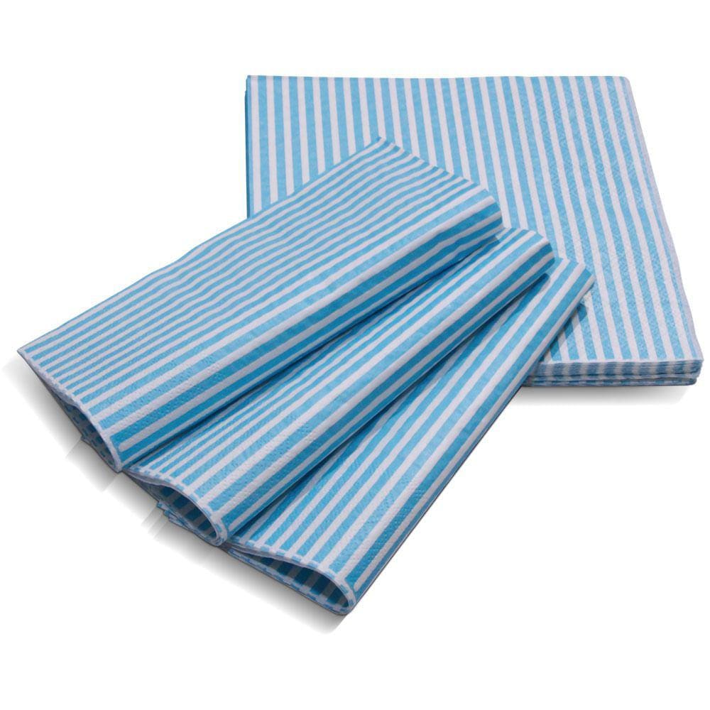 Guardanapo Papel Decorado Vizapi Stripes 33X33Cm C/ 20 Folha Dupla Azul