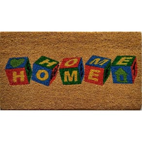 Capacho porta De Coco Retangular Vizapi Natural 33X60Cm Cubos Home
