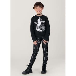 Conjunto Molecotton Wandinha Infantil Menina Brandili