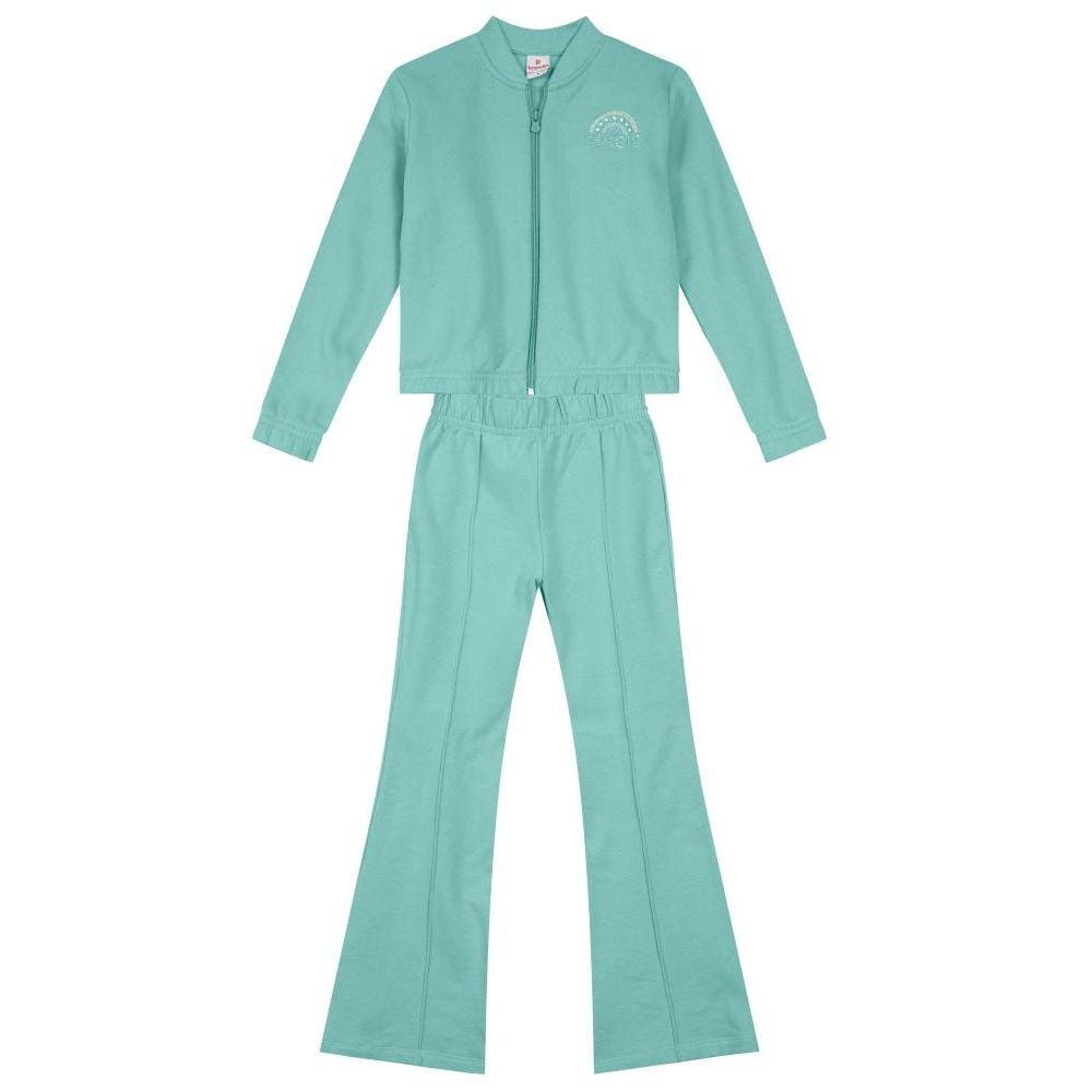 Conjunto Jaqueta Cropped E Flare Infantil Menina Brandili