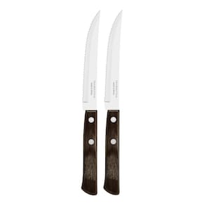 Kit 2 Facas de Churrasco Tramontina Polywood Inox Cabo Castanho