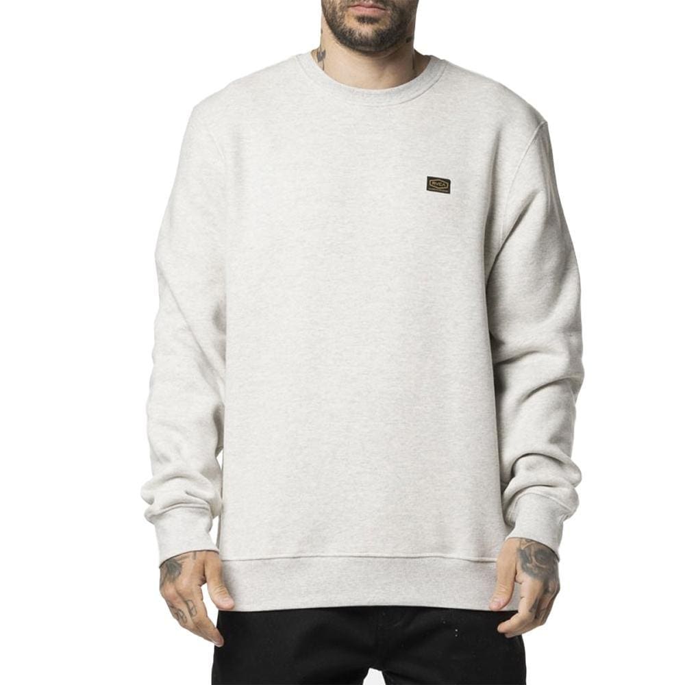 Moletom RVCA Careca Day Shift 290G WT24 Cinza Claro Mescla