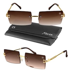 oculos sol feminino social metal proteção uv vintage + case ultra premium retangular verão