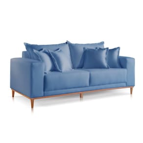 Sofá 2 Lugares Fixo Living Mirage Suede Azul 2m