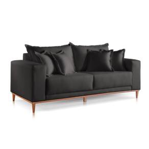 Sofá 2 Lugares Fixo Living Mirage Suede Preto 1,8m
