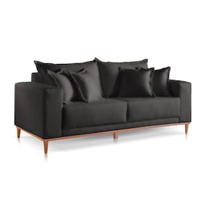 Sofá 2 Lugares Fixo Living Mirage Veludo Preto 1,8m