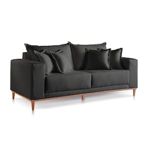 Sofá 2 Lugares Fixo Living Mirage Linho Preto 1,8m