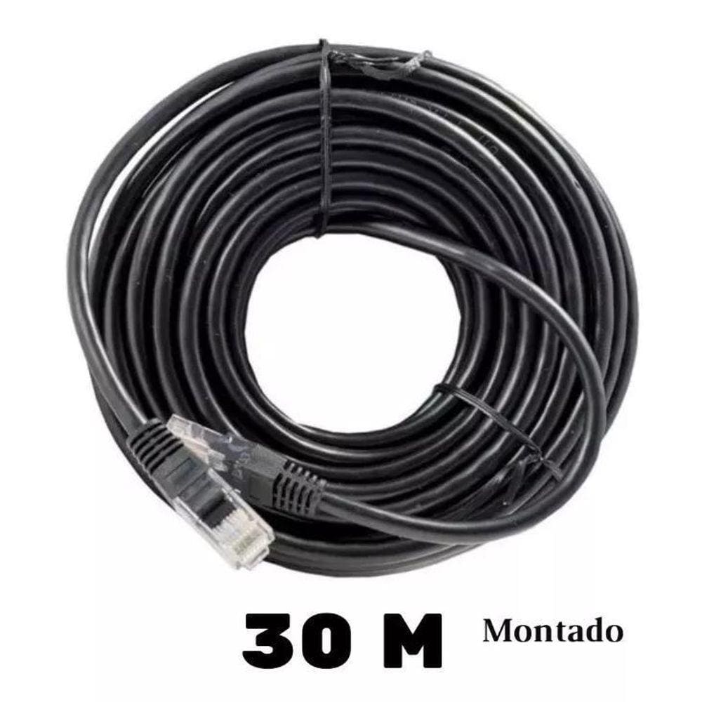 Cabo De Rede Com 30 Mts Lan Montado Preto Rj45 -Menor Valor