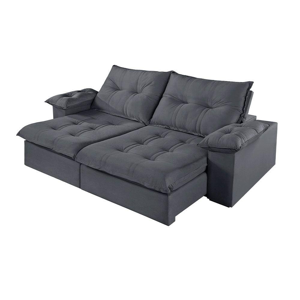 Sofá 3 Lugares Retrátil e Reclinável Martins M-183 Veludo