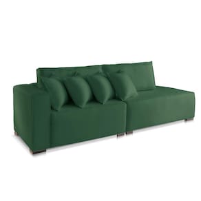 Sofá 2 3 4 Lugares Modulado Almofada Solta Molas Istambul BD Suede Verde 2,5m