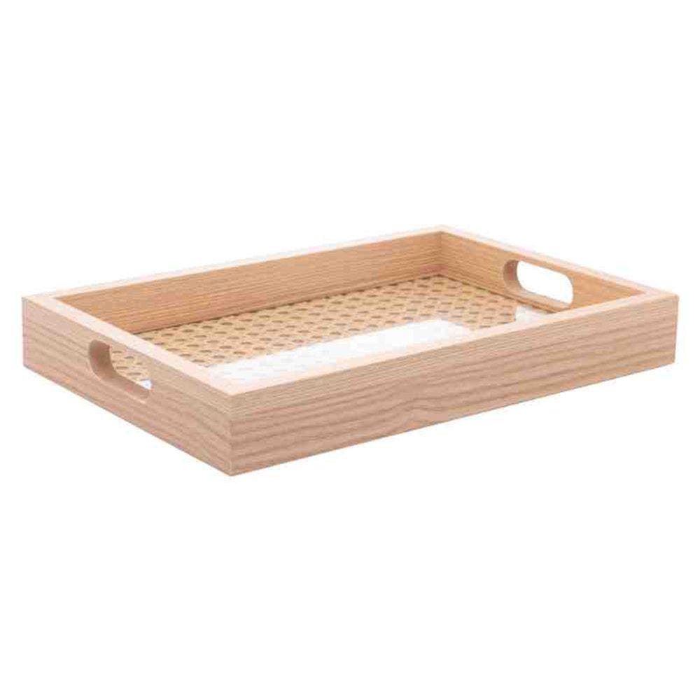 Bandeja Retangular MDF c/ Fundo Treliça 30x4x20 cm Lyor