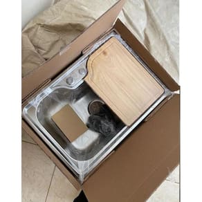 Cuba Cozinha Gourmet Pia Aço Inox Com Acessórios Nawa 50X42