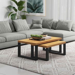 Conjunto de Mesa de Centro Industrial 100% MDF Freijó Preto Fosco Pradel
