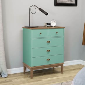 Cômoda para Quarto 5 Gavetas Colonial 70 Cm Freijó Olivia Móvel Bento