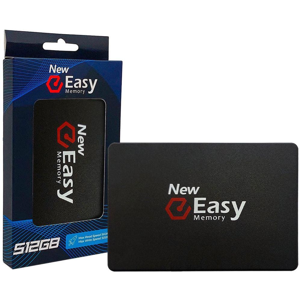 SSD 512GB Easy Memory, SATA III 6Gb/s, 2.5”, Leitura 560 MB/s, Gravação 500 MB/s - EMY512GB