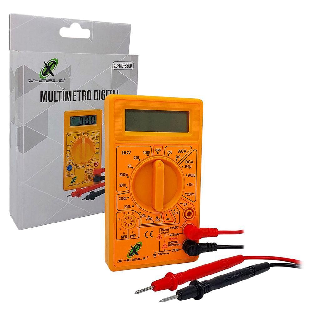 Multimetro Digital X-Cell, Amarelo - XC-MD-830D
