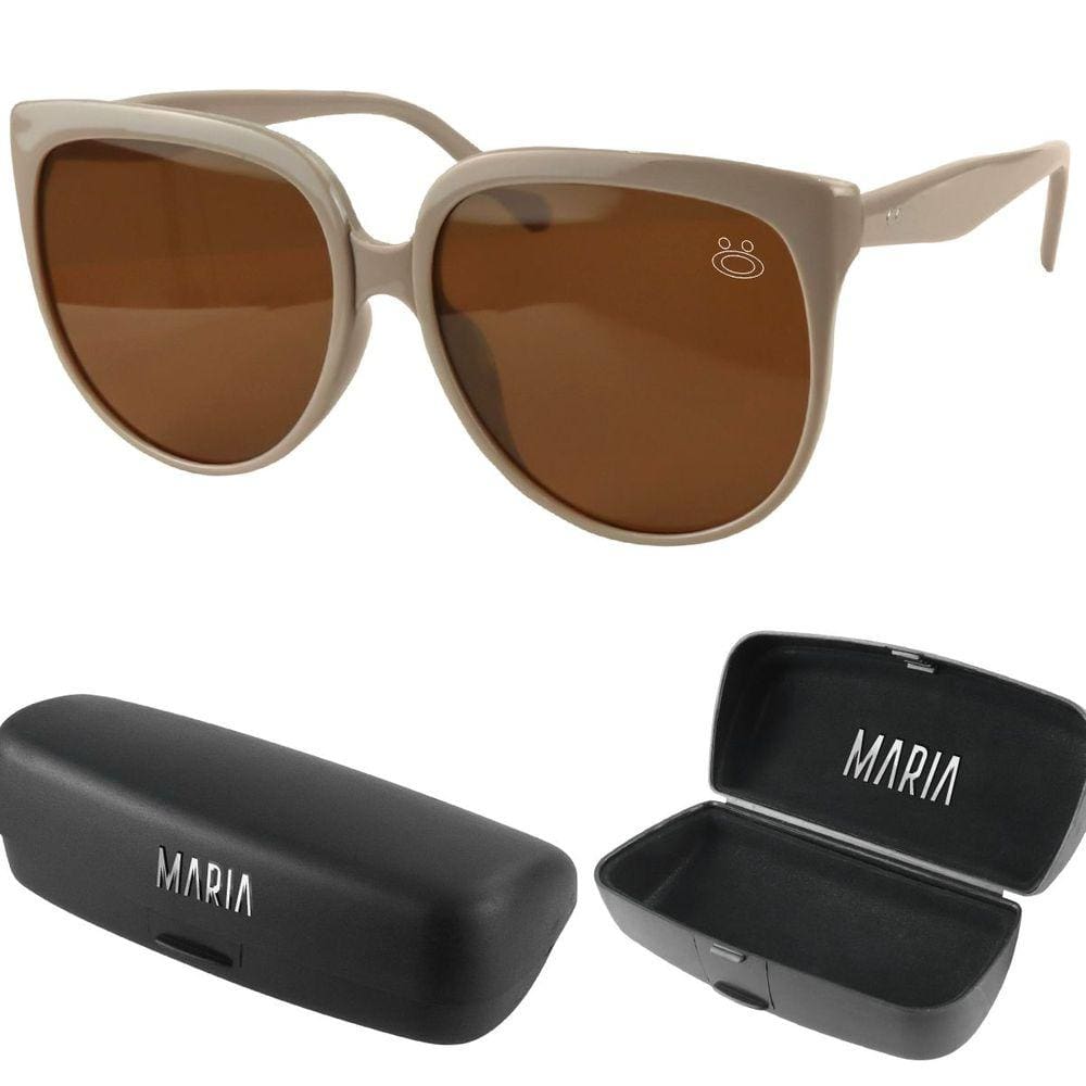 oculos sol proteção uv social vintage praia + case bege estiloso acetato verão presente oval marrom