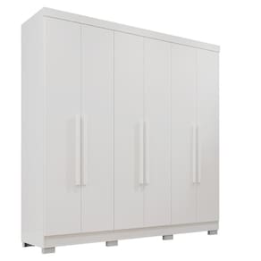 Guarda Roupa 6 Portas 2 Gavetas MDP Branco